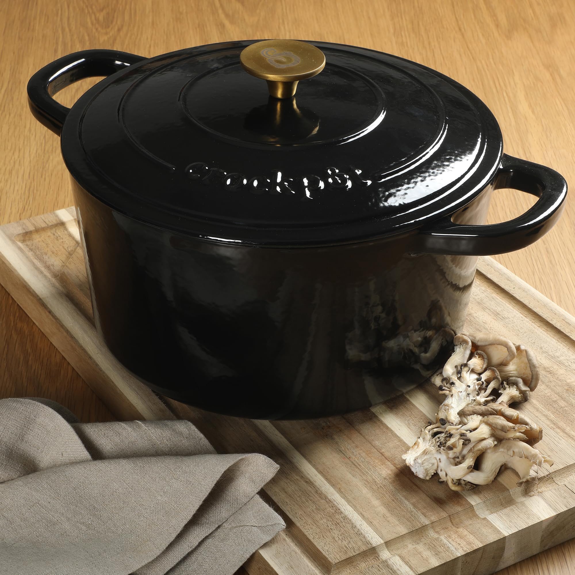 Foto 6 | Oven Holandés Crock-pot Artisan 7 L Redondo de Hierro Fundido Negro con Tapa - Venta Internacional