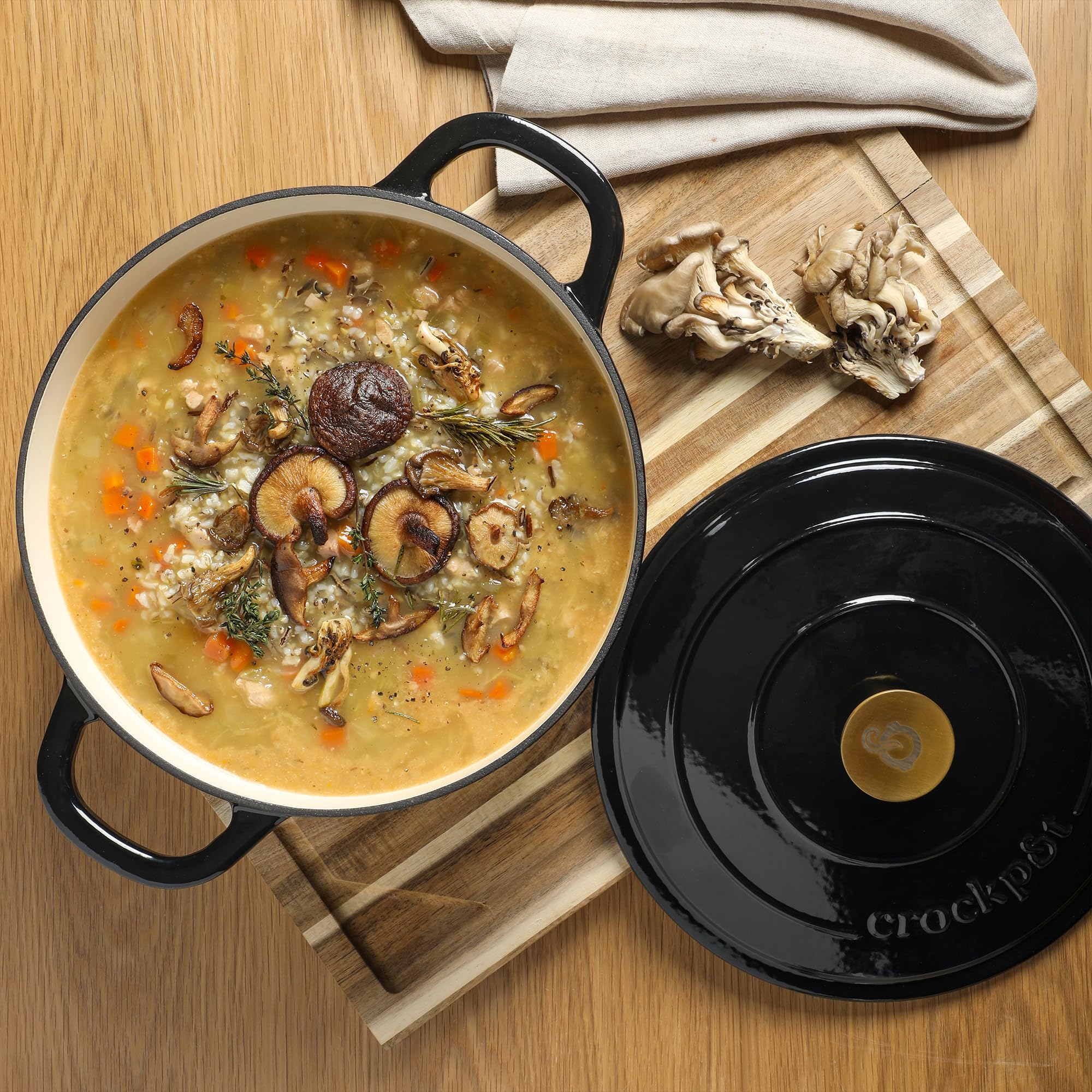 Foto 7 | Oven Holandés Crock-pot Artisan 7 L Redondo de Hierro Fundido Negro con Tapa - Venta Internacional
