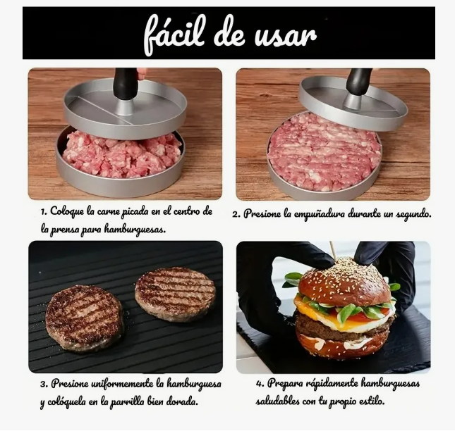Foto 6 pulgar | Prensa Xtellar Molde Para Hamburguesas De Aluminio Con 100 Papeles