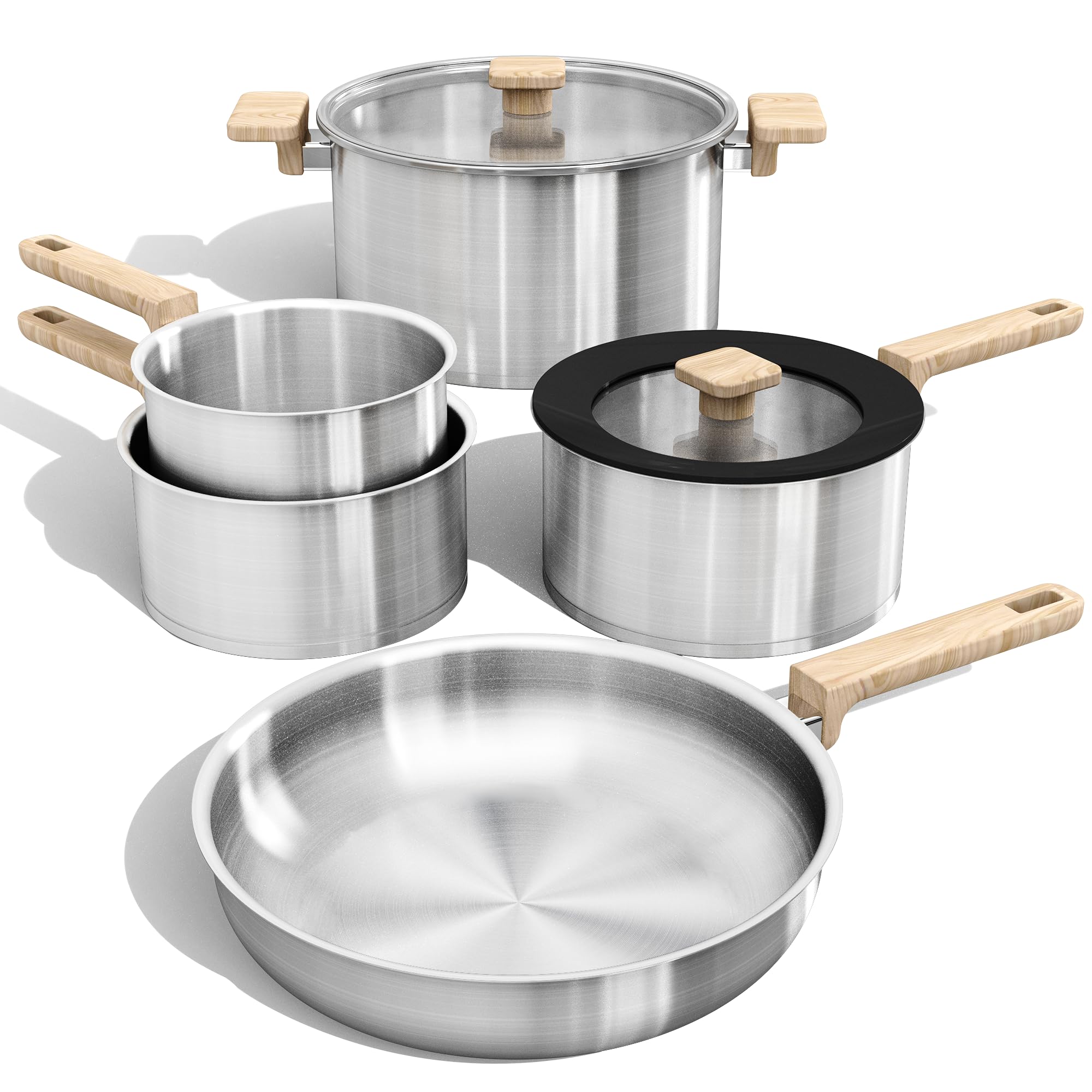 Foto 2 pulgar | Juego De Utensilios De Cocina Carote De Acero Inoxidable Con Base De Inducción De 7 Piezas - Venta Internacional.