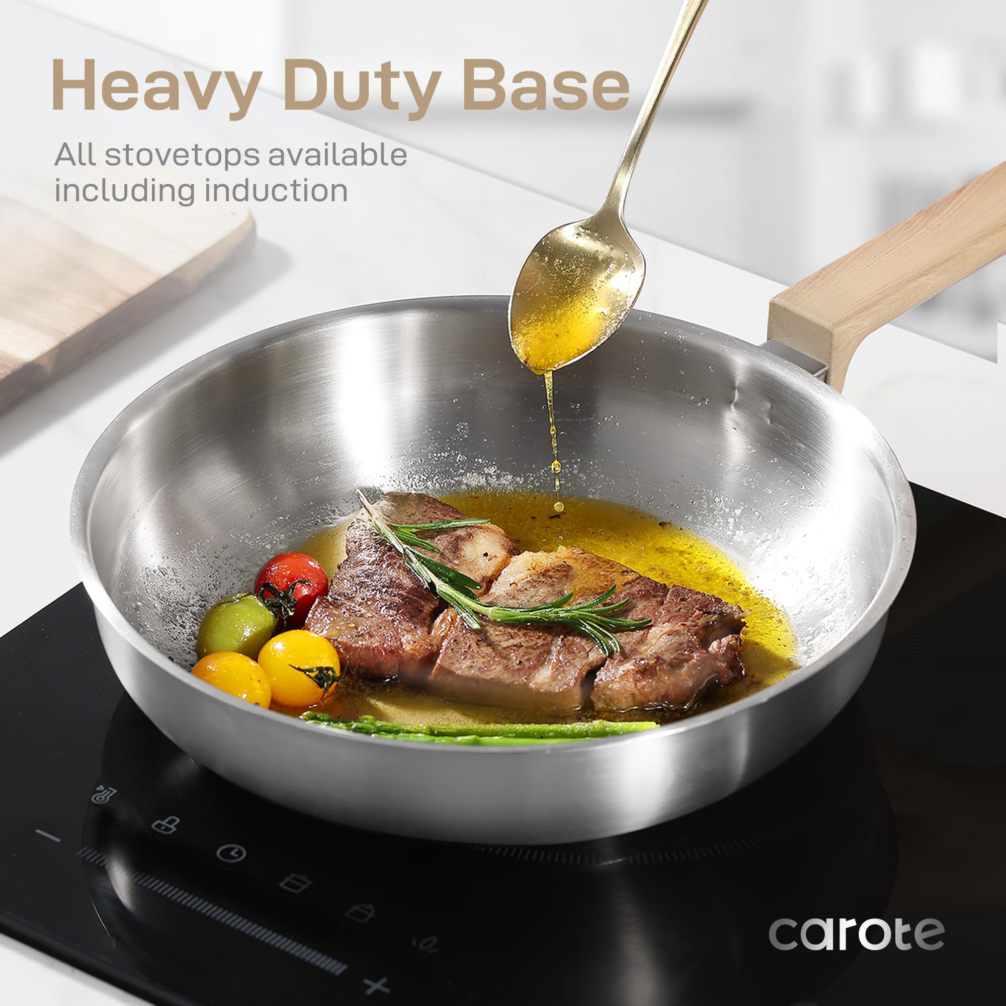 Foto 5 pulgar | Juego De Utensilios De Cocina Carote De Acero Inoxidable Con Base De Inducción De 7 Piezas - Venta Internacional.