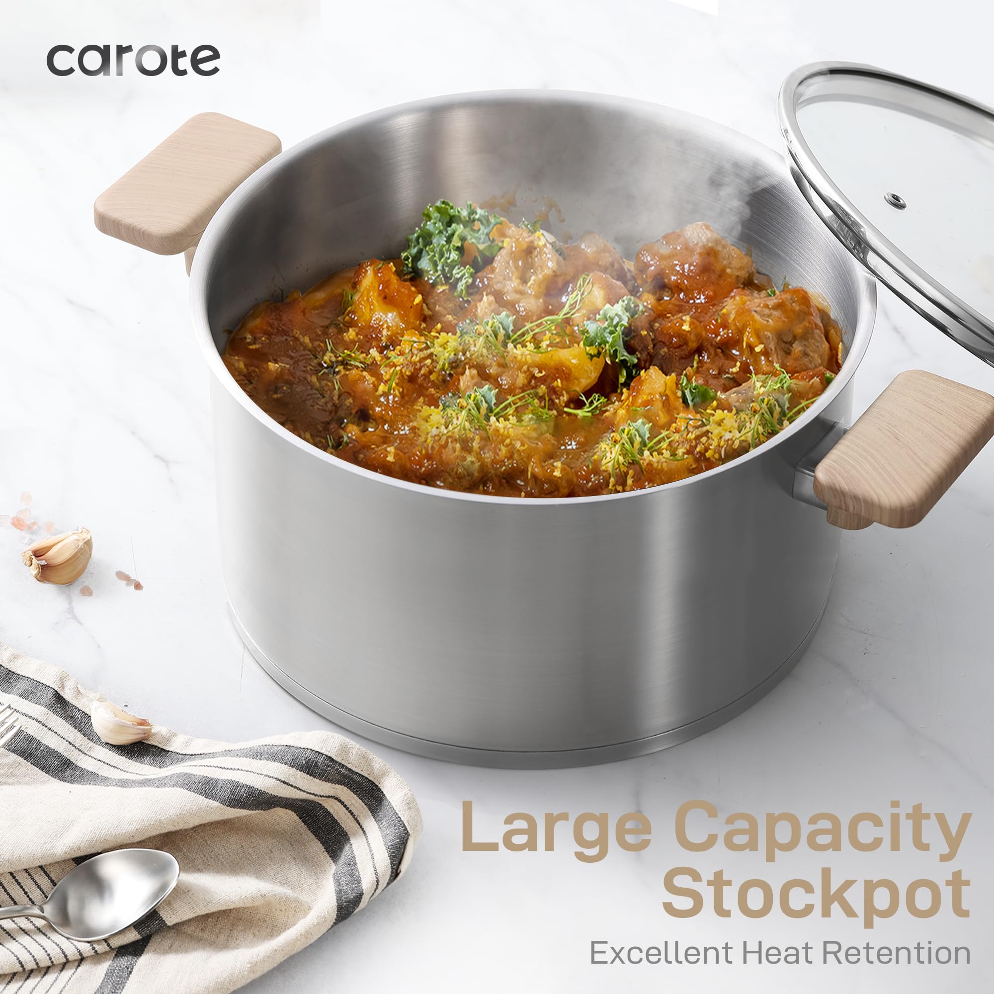 Foto 6 | Juego De Utensilios De Cocina Carote De Acero Inoxidable Con Base De Inducción De 7 Piezas - Venta Internacional.
