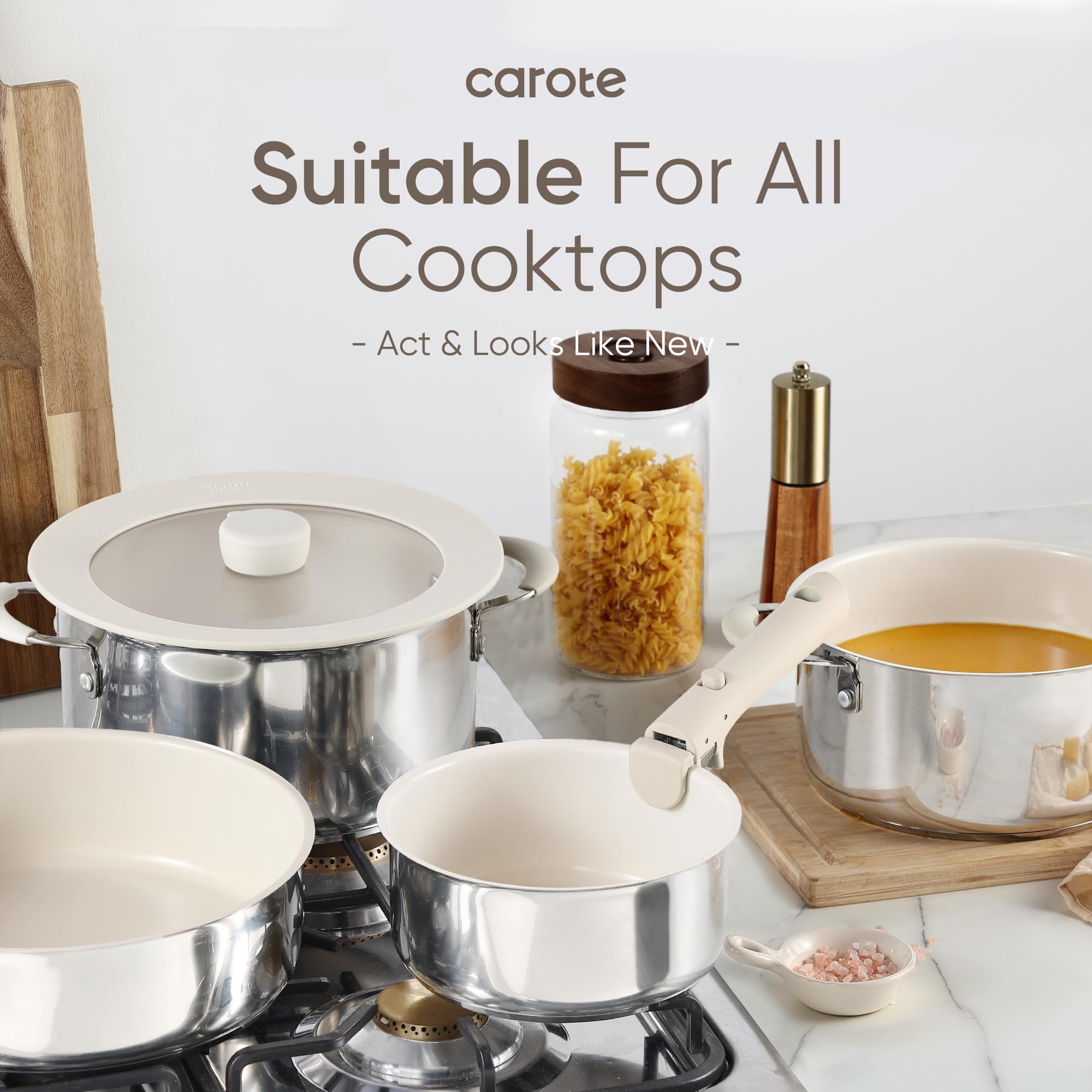 Foto 7 | Juego De Utensilios De Cocina Carote, 14 Piezas, Antiadherentes De Cerámica Y Acero Inoxidable - Venta Internacional.
