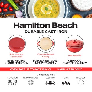 Foto 3 | Horno Holandés Hamilton Beach Rojo 5.5 l Rojo - Venta Internacional