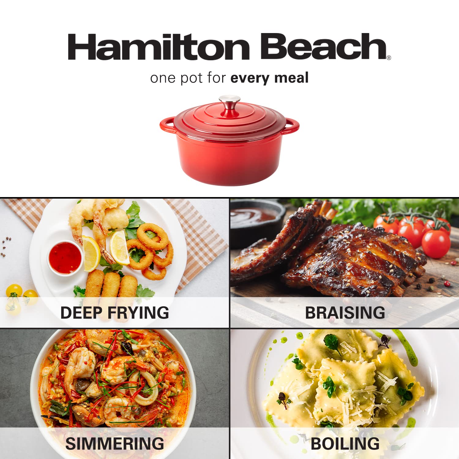Foto 8 pulgar | Horno Holandés Hamilton Beach Rojo 5.5 l Rojo - Venta Internacional