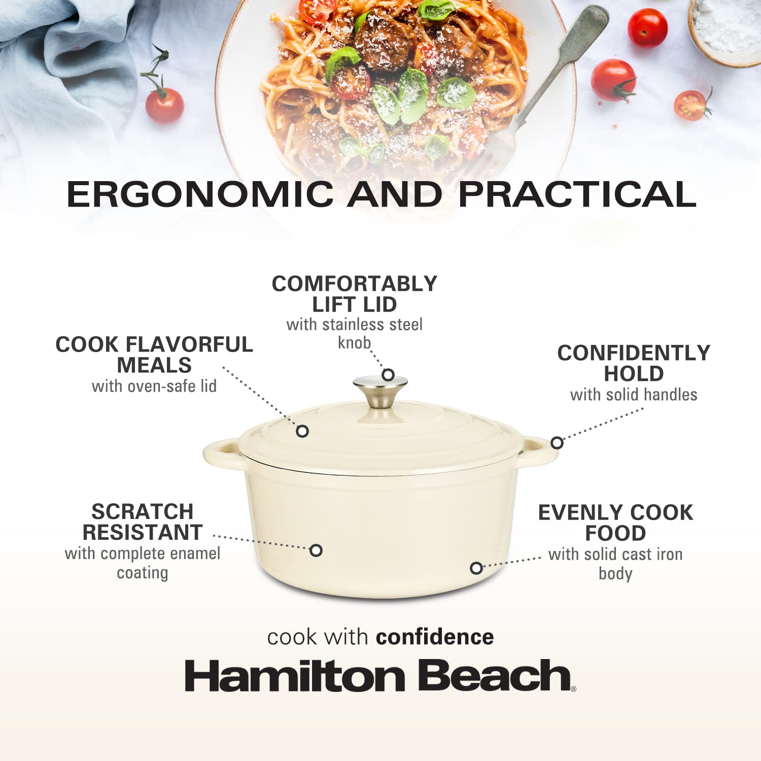 Foto 6 pulgar | Horno Holandés Hamilton Beach Crema 5.5 l