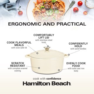 Foto 5 | Horno Holandés Hamilton Beach Crema 5.5 l