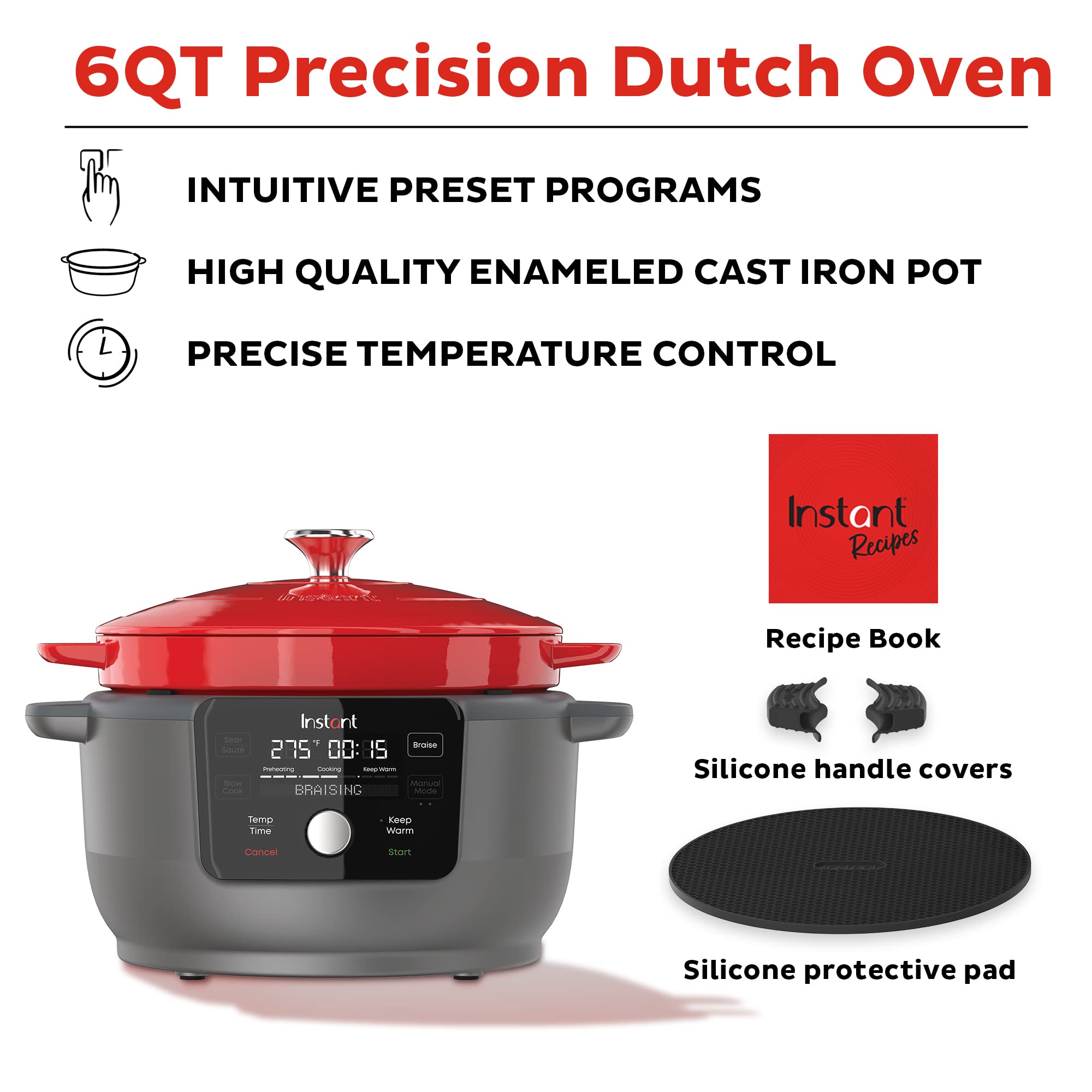 Foto 3 pulgar | Horno Holandés Eléctrico Instant Pot 6 Litros con Libro de Recetas - Venta Internacional