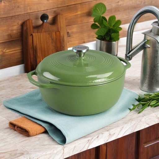 Foto 6 pulgar | Dutch Oven Lodge, Hierro Fundido Esmaltado, 6 Cuartos De Galón, Color Verde Navideño - Venta Internacional.