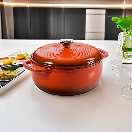 Foto 5 pulgar | Dutch Oven Lodge, Hierro Fundido Esmaltado, 6 Cuartos De Galón, Color Amapola - Venta Internacional.