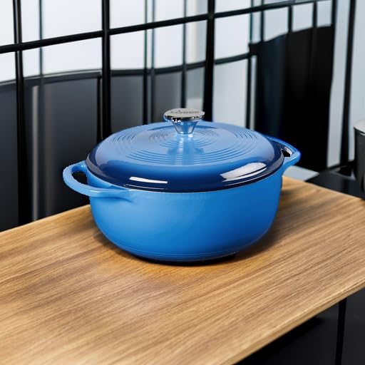 Foto 6 pulgar | Dutch Oven Lodge, Hierro Fundido Esmaltado De 4.5 Cuartos De Galón, Azul Caribeño - Venta Internacional.