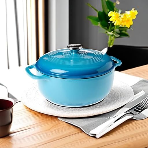 Foto 4 | Dutch Oven Lodge, Hierro Fundido Esmaltado, 6 Cuartos De Galón, Azul Aciano - Venta Internacional.