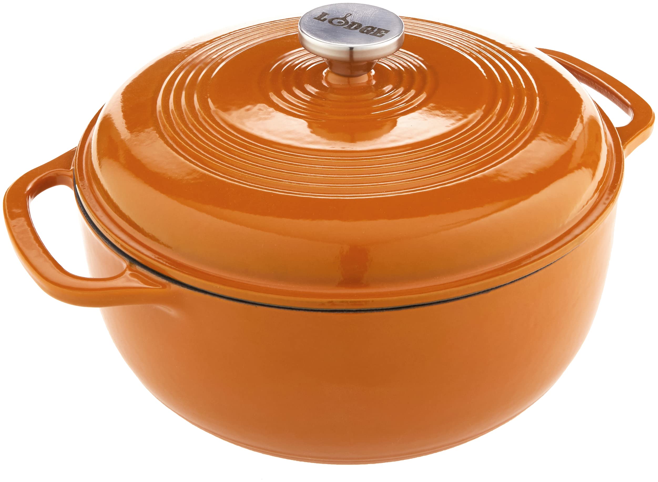 Foto 2 pulgar | Dutch Oven Lodge, Hierro Fundido Esmaltado De 6 Cuartos De Galón Con Tapa, Color Albaricoque - Venta Internacional.