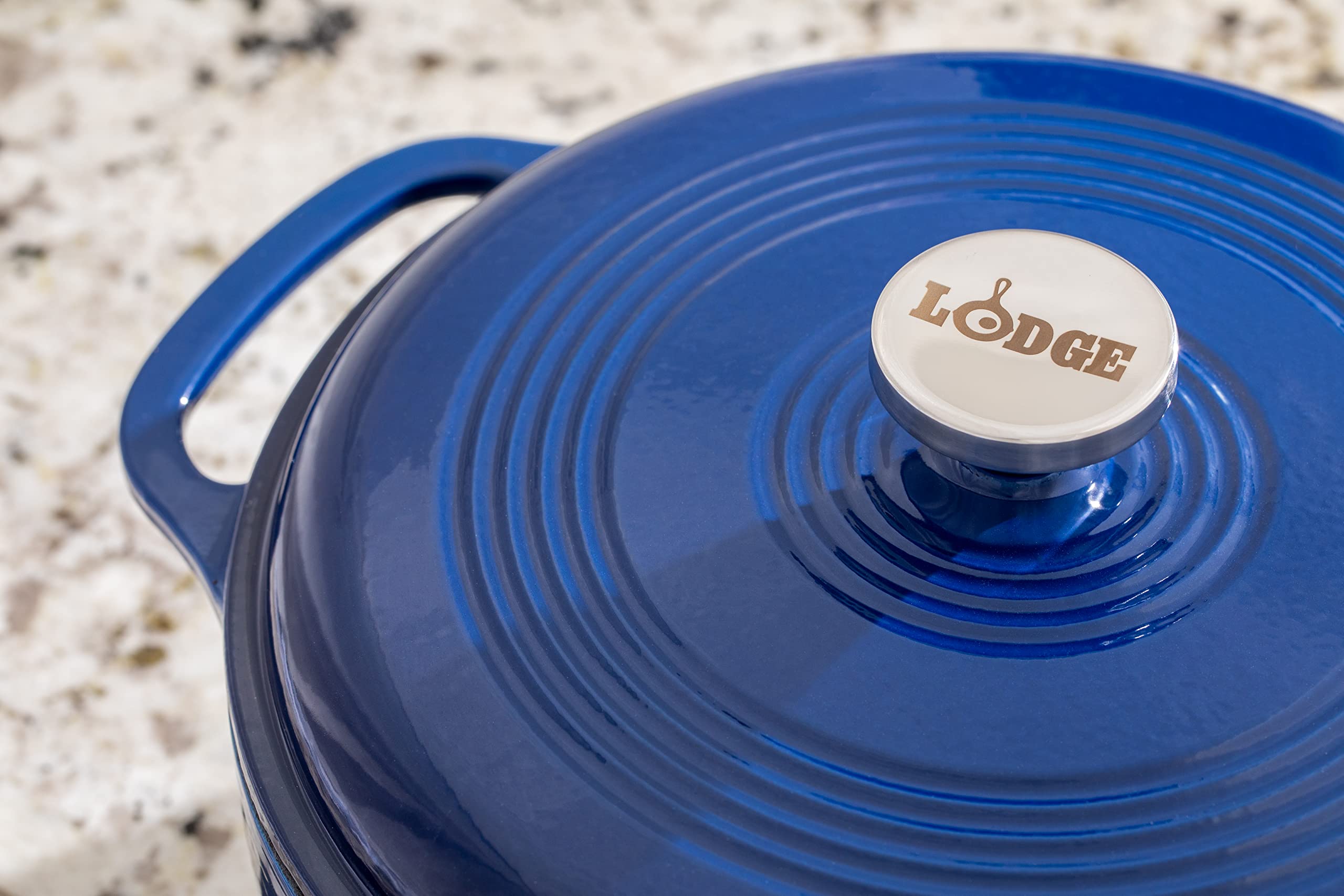 Foto 6 | Dutch Oven Lodge, Hierro Fundido Esmaltado, 6 Cuartos De Galón, Color Índigo - Venta Internacional.