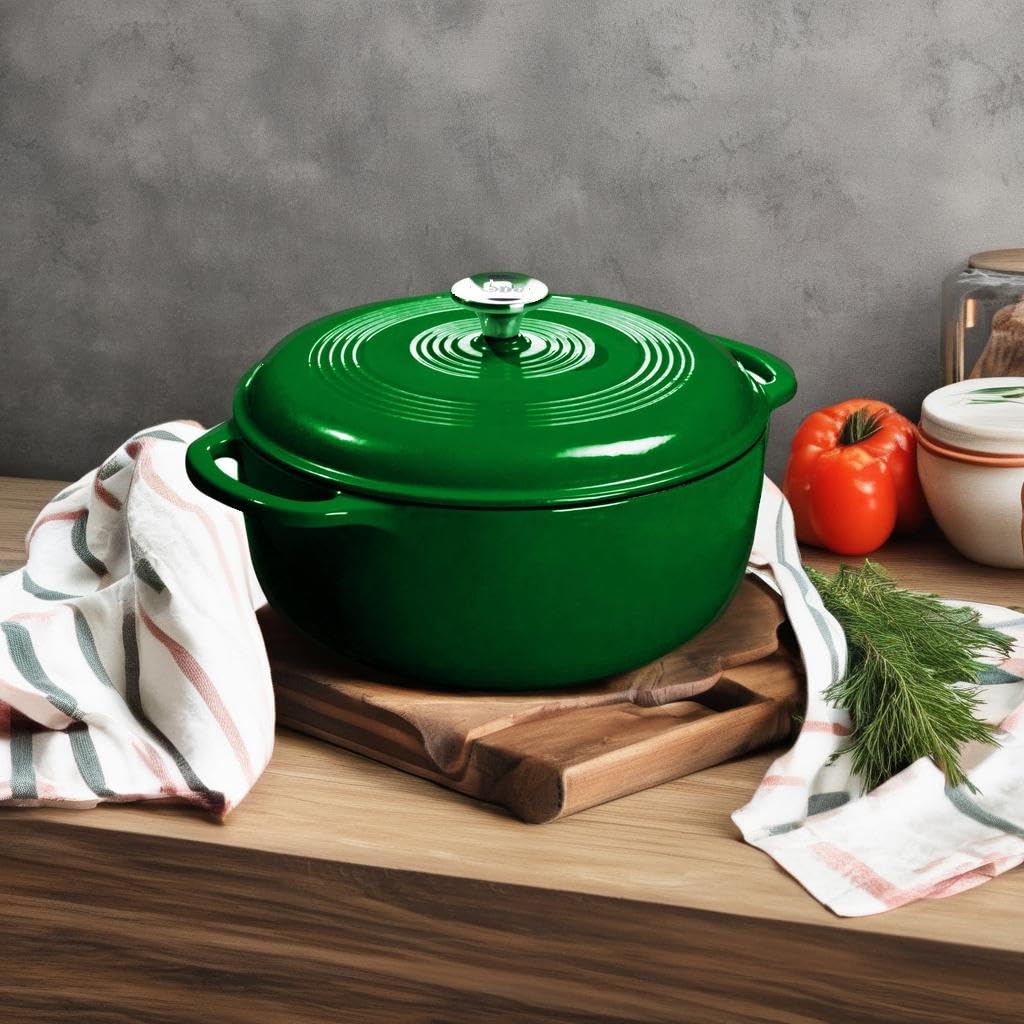 Foto 6 pulgar | Dutch Oven Lodge, Hierro Fundido Esmaltado, De Hoja Perenne, 6 Cuartos - Venta Internacional.