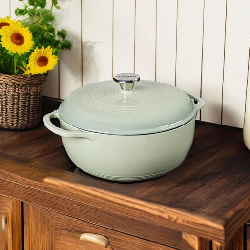 Foto 5 | Dutch Oven Lodge, Hierro Fundido Esmaltado, 6 Cuartos De Galón, Salvia Del Desierto - Venta Internacional.