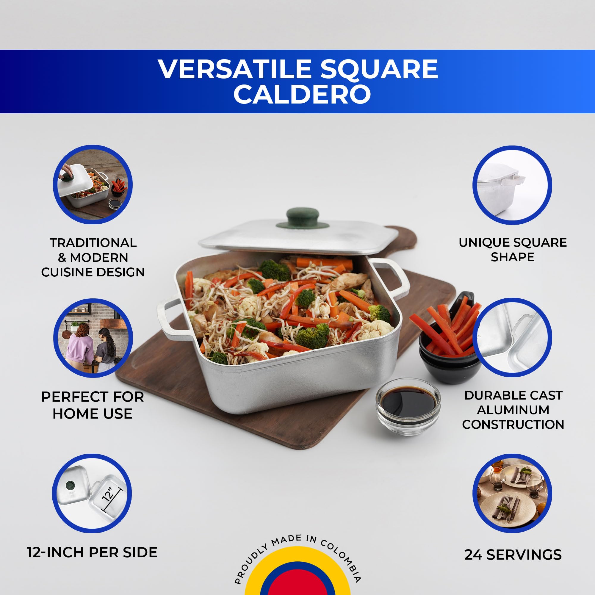 Foto 3 pulgar | Maceta De Aluminio Caldero Universal Unique Square De 9 Cuartos De Galón (8.5 L) - Venta Internacional.