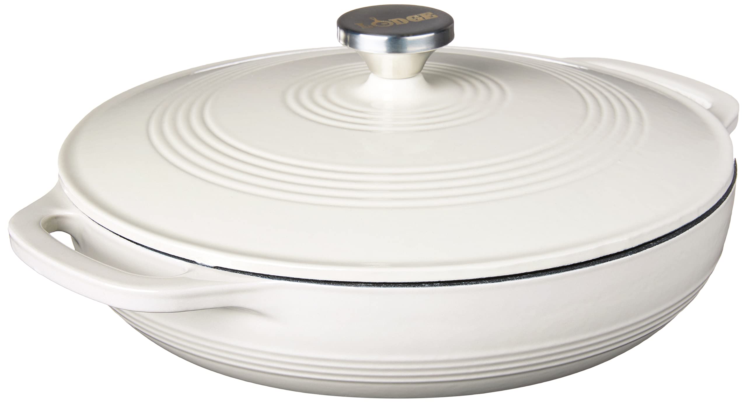 Foto 1 | Olla de  Hierro Fundido Esmaltado  Lodge  3,6 L, Ovalado, Color Blanco Ostra - Venta Internacional.