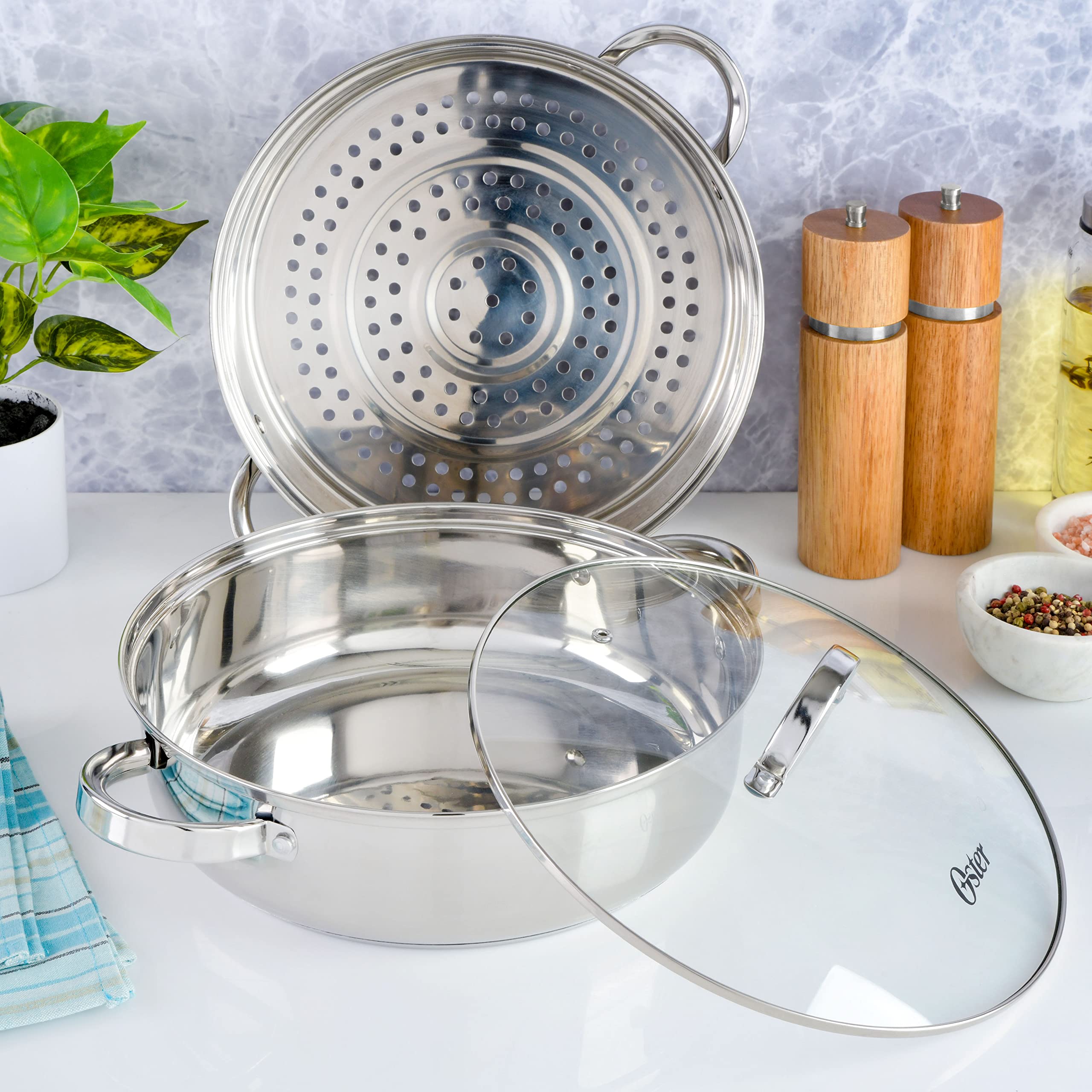 Foto 3 | Juego De Utensilios De Cocina Oster Sangerfield De Acero Inoxidable Para Pasta De 5 Litros - Venta Internacional.