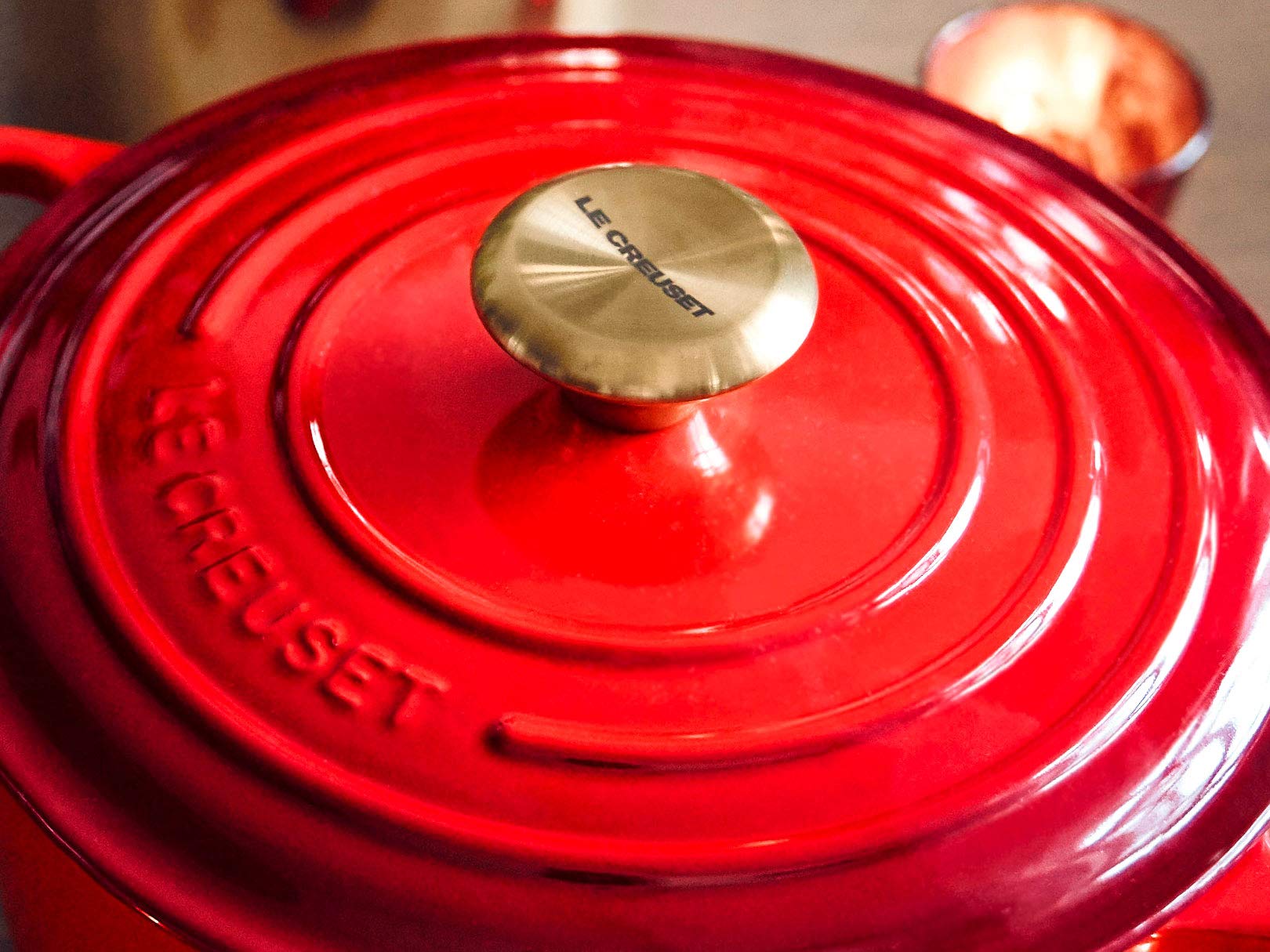 Foto 6 pulgar | Knob Le Creuset Signature Gold Para Horno Holandés Redondo De 2 Litros - Venta Internacional.