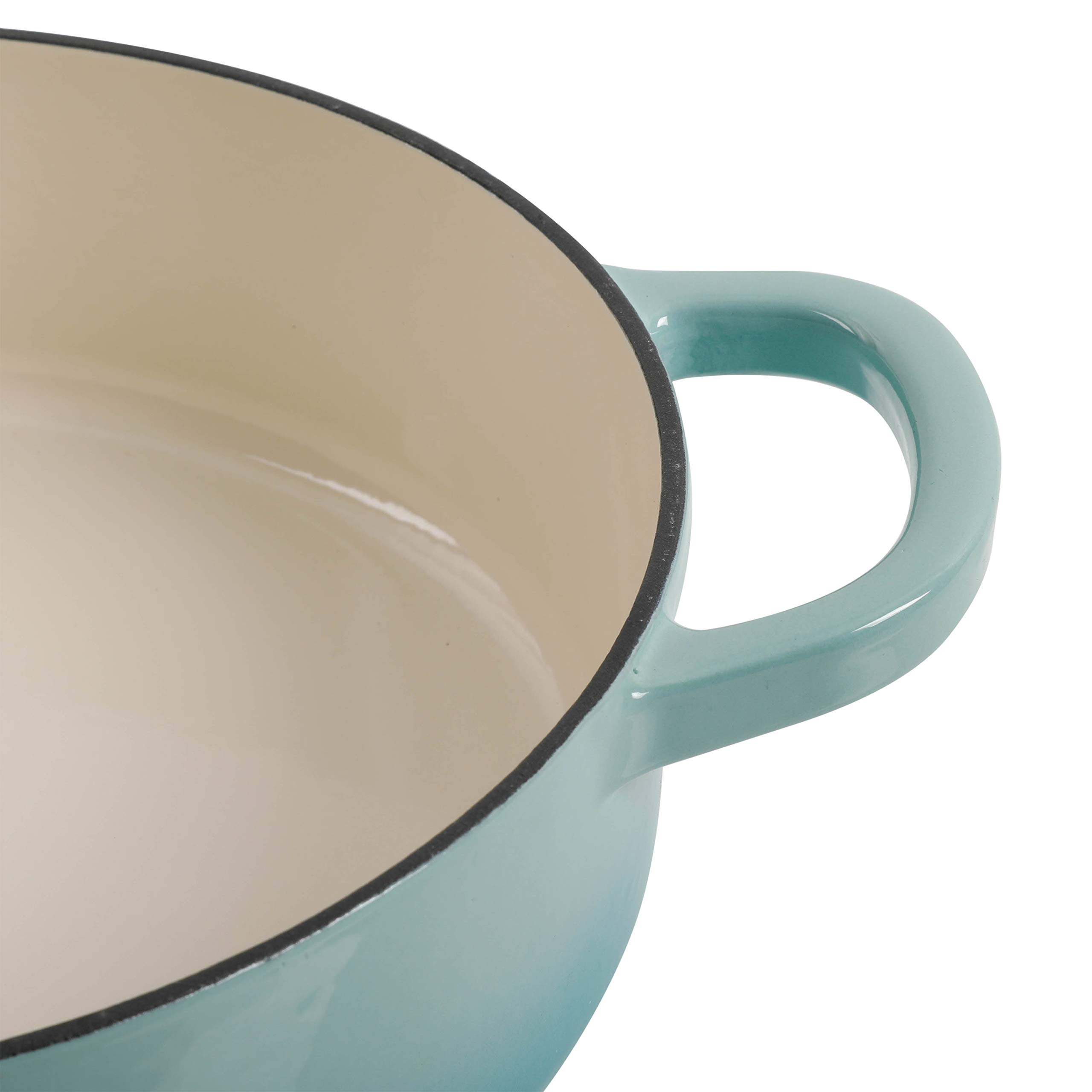 Foto 4 | Braiser Crock-pot De Hierro Fundido Esmaltado Artesanal De 5 Litros Con Tapa, Color Aguamarina - Venta Internacional.