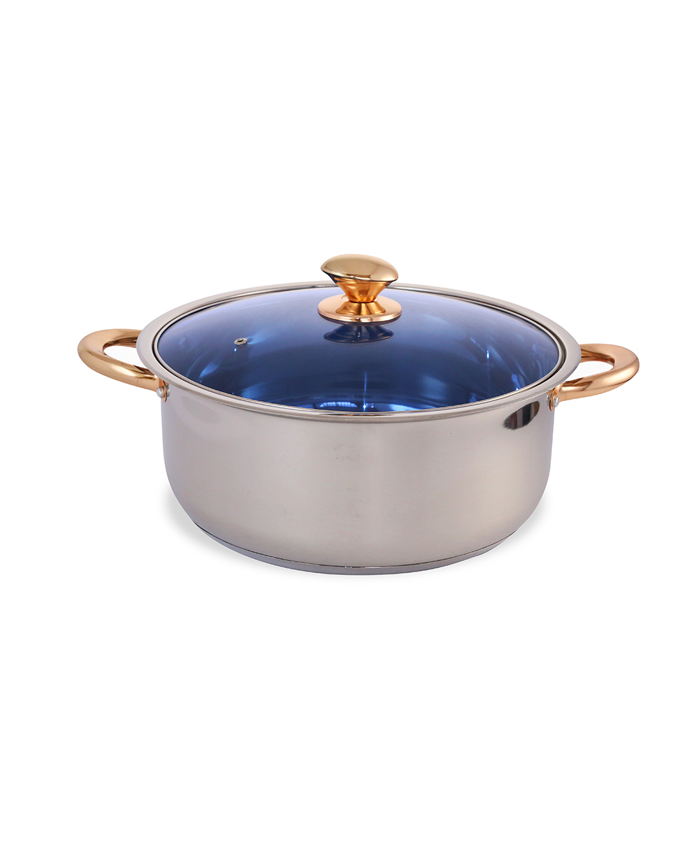 Foto 4 pulgar | Olla Arrocera Royal Haus RH-ANAISS6 color Plata con Tapa de Vidrio 3 PZAS 24 26 y 30 CM