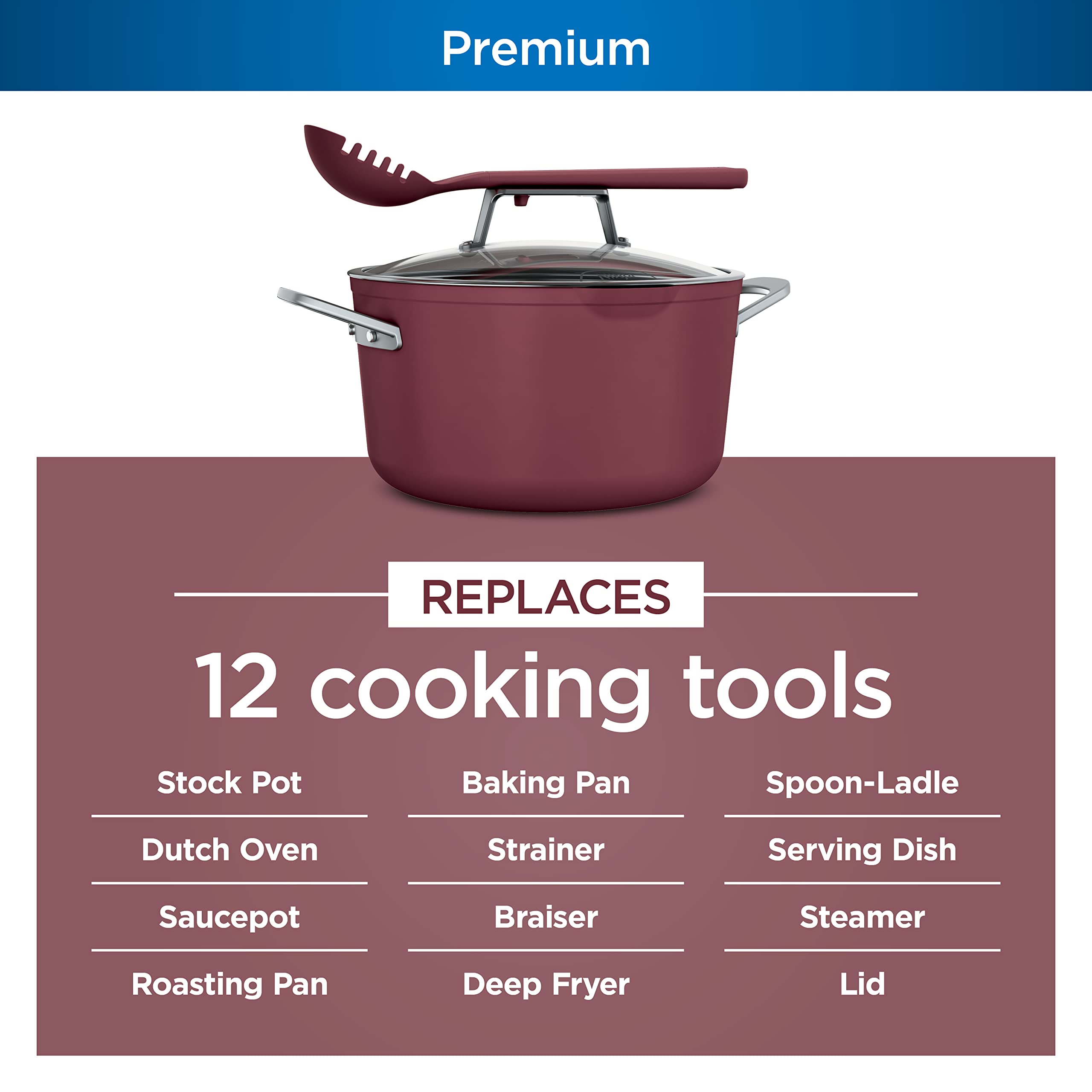 Foto 2 | Olla Cookware Ninja Cw202rd Foodi Neverstick Possible de 7 Litros - Venta Internacional