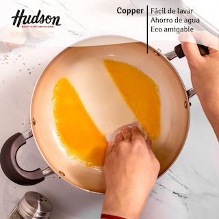 Foto 5 | Cacerola Olla Hudson 24cm Aluminio Espesor 2mm 3 Capas Antiadherente Cerámico Con Tapa Cristal. Color Cobre