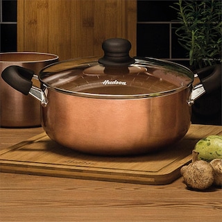 Foto 6 | Cacerola Olla Hudson 24cm Aluminio Espesor 2mm 3 Capas Antiadherente Cerámico Con Tapa Cristal. Color Cobre