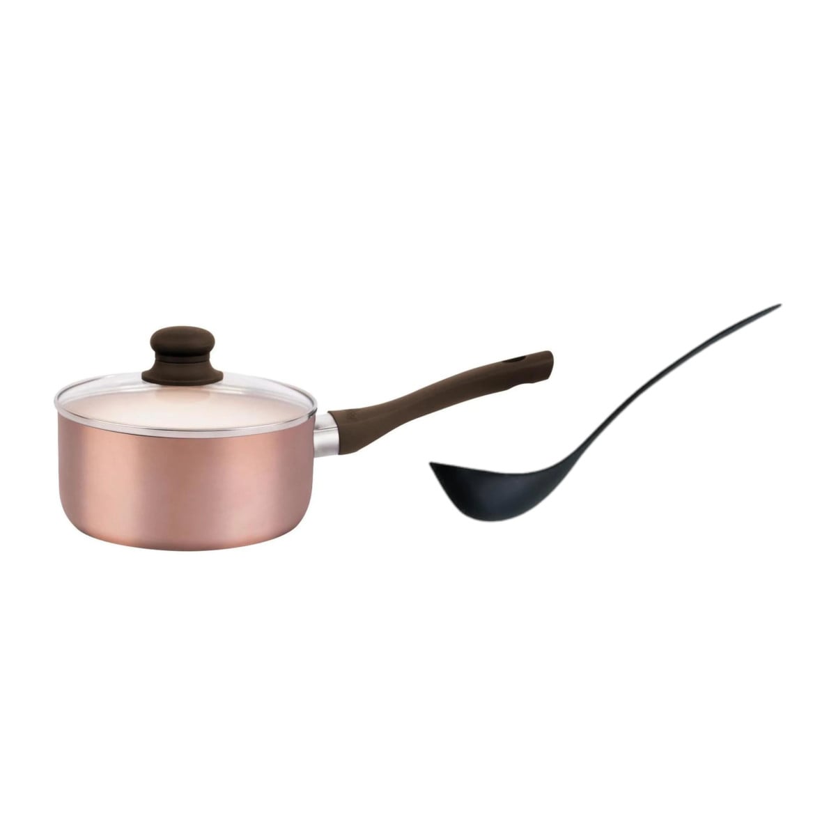 Olla Hudson 18 cm Aluminio Hudson Cobre con Tapa Cristal y Cucharón $629