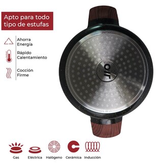Foto 6 | Olla Antiadherente RD Royal Cook Cubierta de Granito con Mango Tipo Madera