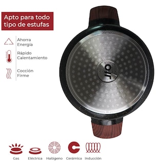 Foto 6 | Olla Antiadherente RD Royal Cook Cubierta de Granito Mango Tipo Madera