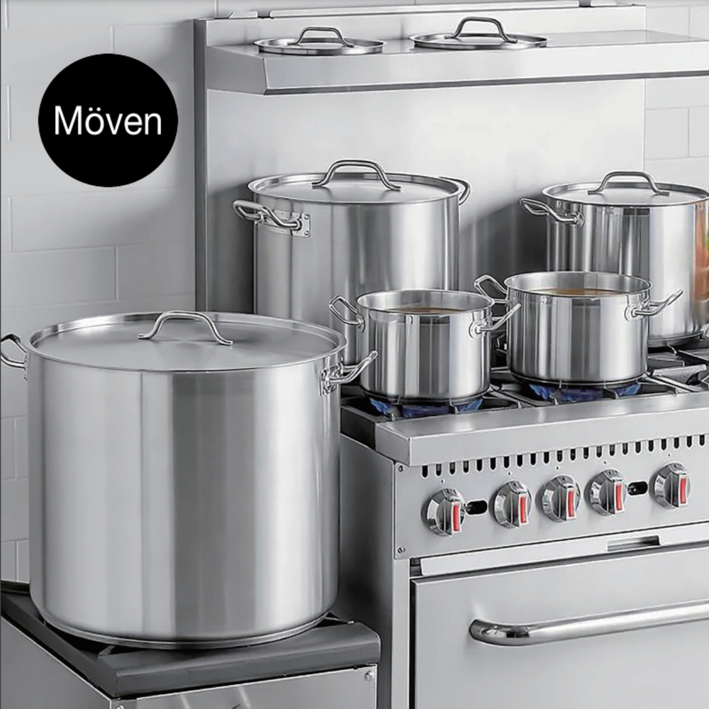 Foto 5 | Olla de Acero Inoxidable Moven Plateada con Tapa 70 L