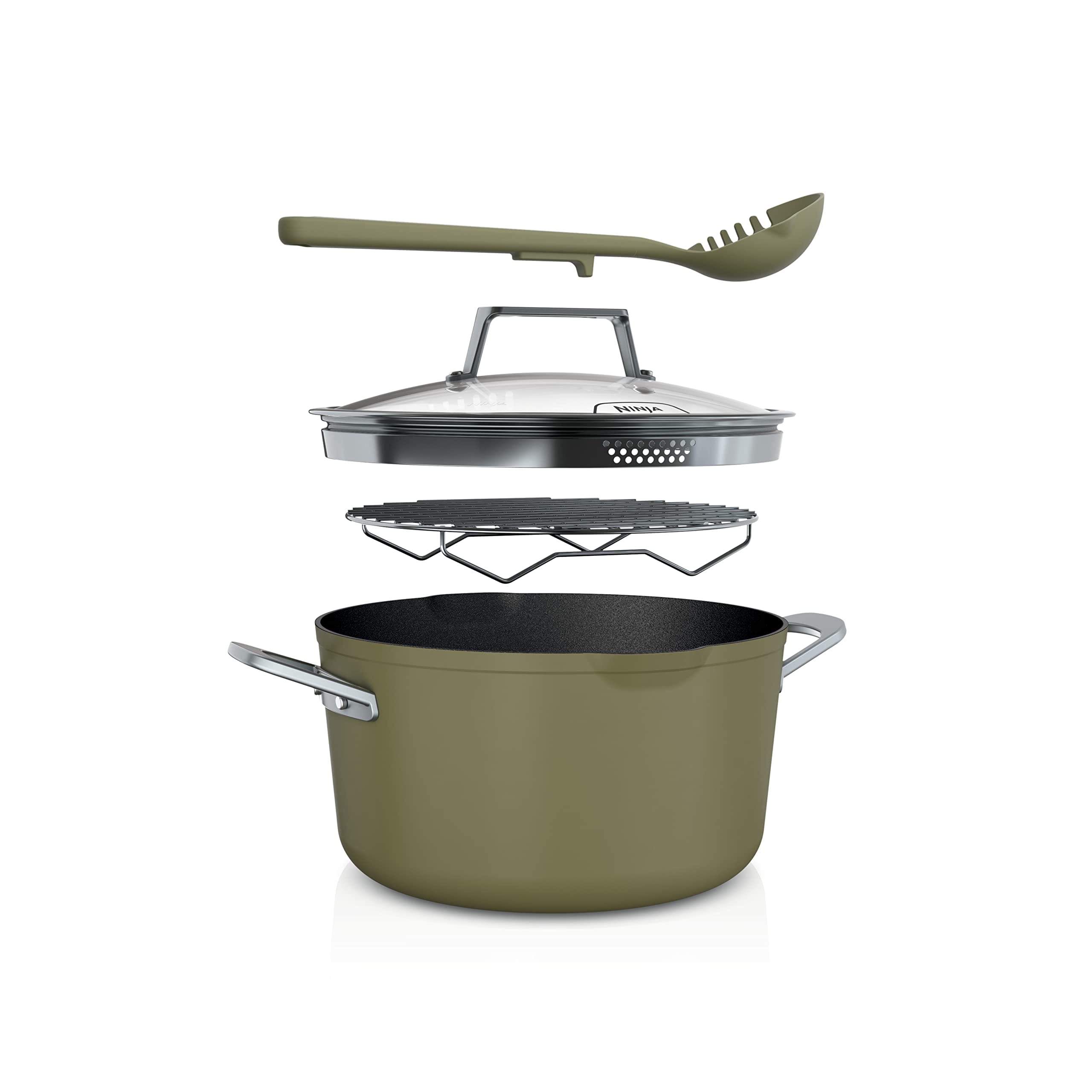 Olla Cookware Ninja Cw202gn Foodi Neverstick Possible de 7 l color Oliva - Venta Internacional $3,225