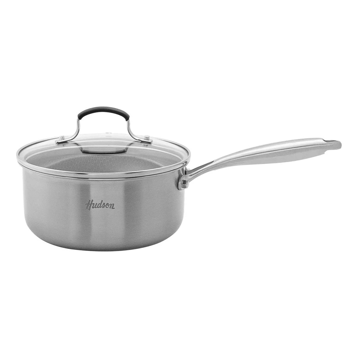 Olla 20cm Acero Inoxidable Hudson Mango Y Tapa Antiadherente $899