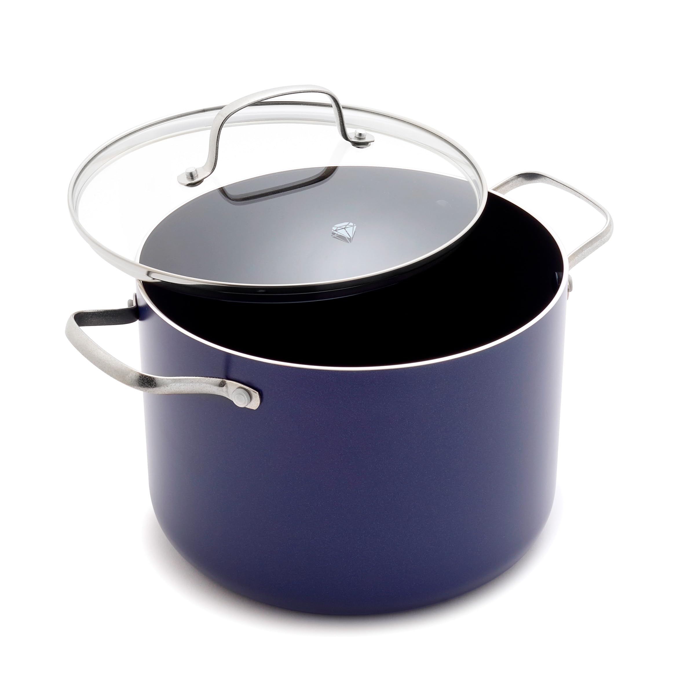 Stockpot Blue Diamond 8l Con Tapa De Cerámica Antiadherente Azul - Venta Internacional.