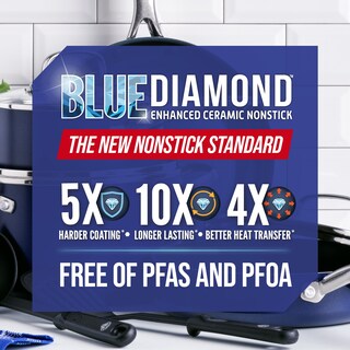 Foto 4 | Stockpot Blue Diamond 8l Con Tapa De Cerámica Antiadherente Azul - Venta Internacional.