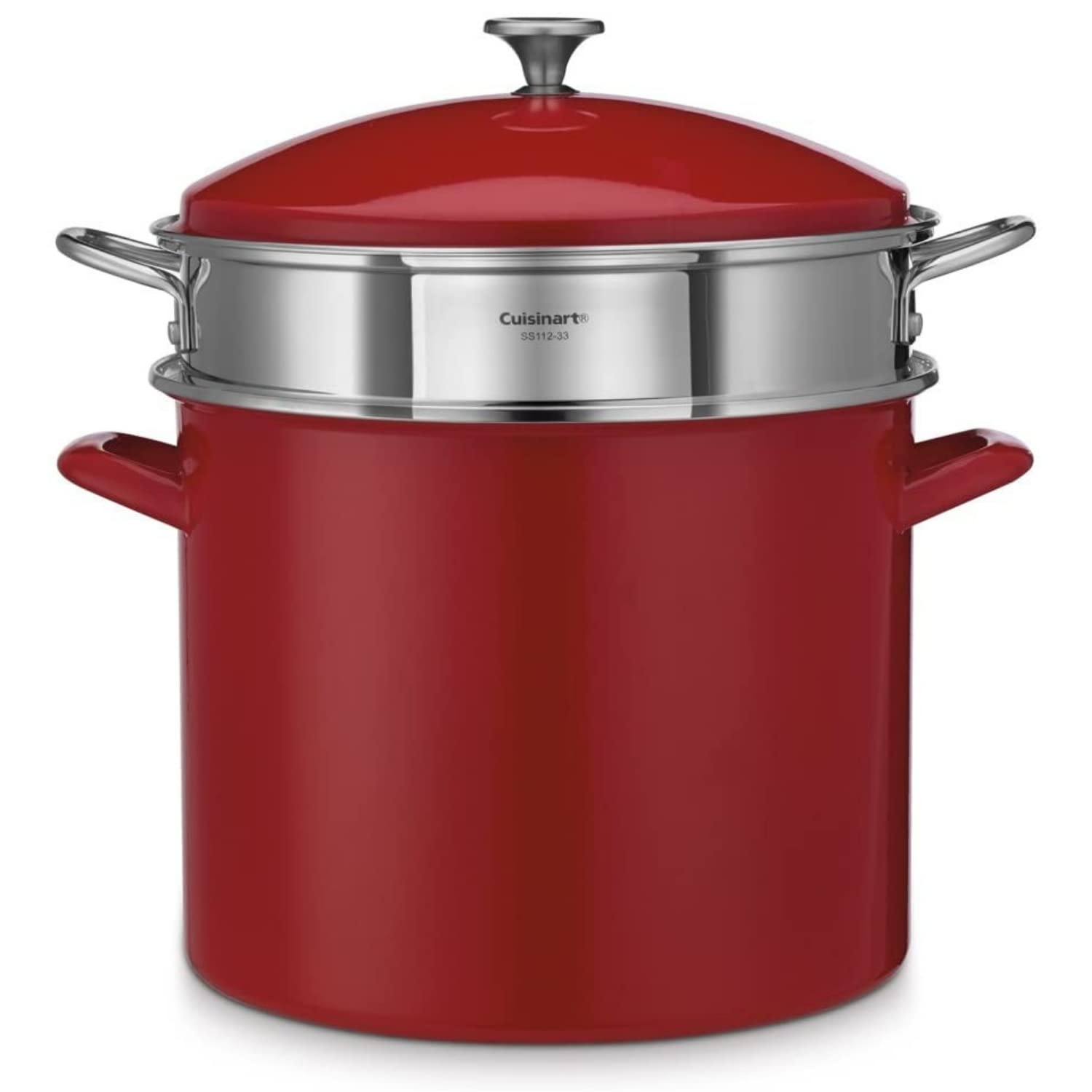 Foto 3 pulgar | Olla Stockpot Cuisinart Eos126-28r Chef's Classic Steel 12 L Roja - Venta Internacional.