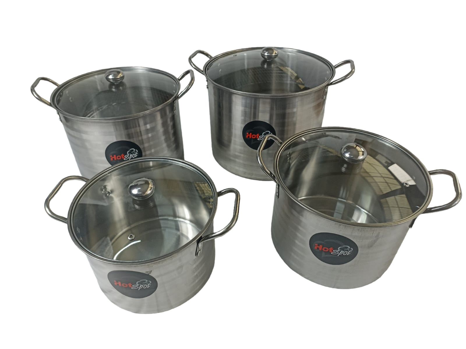 Foto 3 pulgar | 4 Ollas Stock Pot con Tapa Cristal de Acero Inoxidable Z467