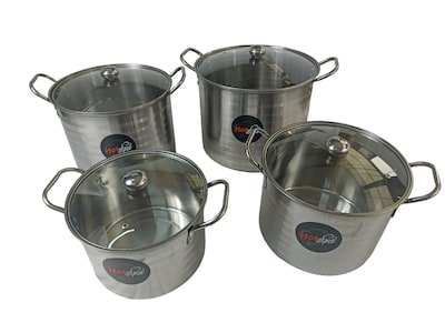 Foto 2 | 4 Ollas Stock Pot con Tapa Cristal de Acero Inoxidable Z467