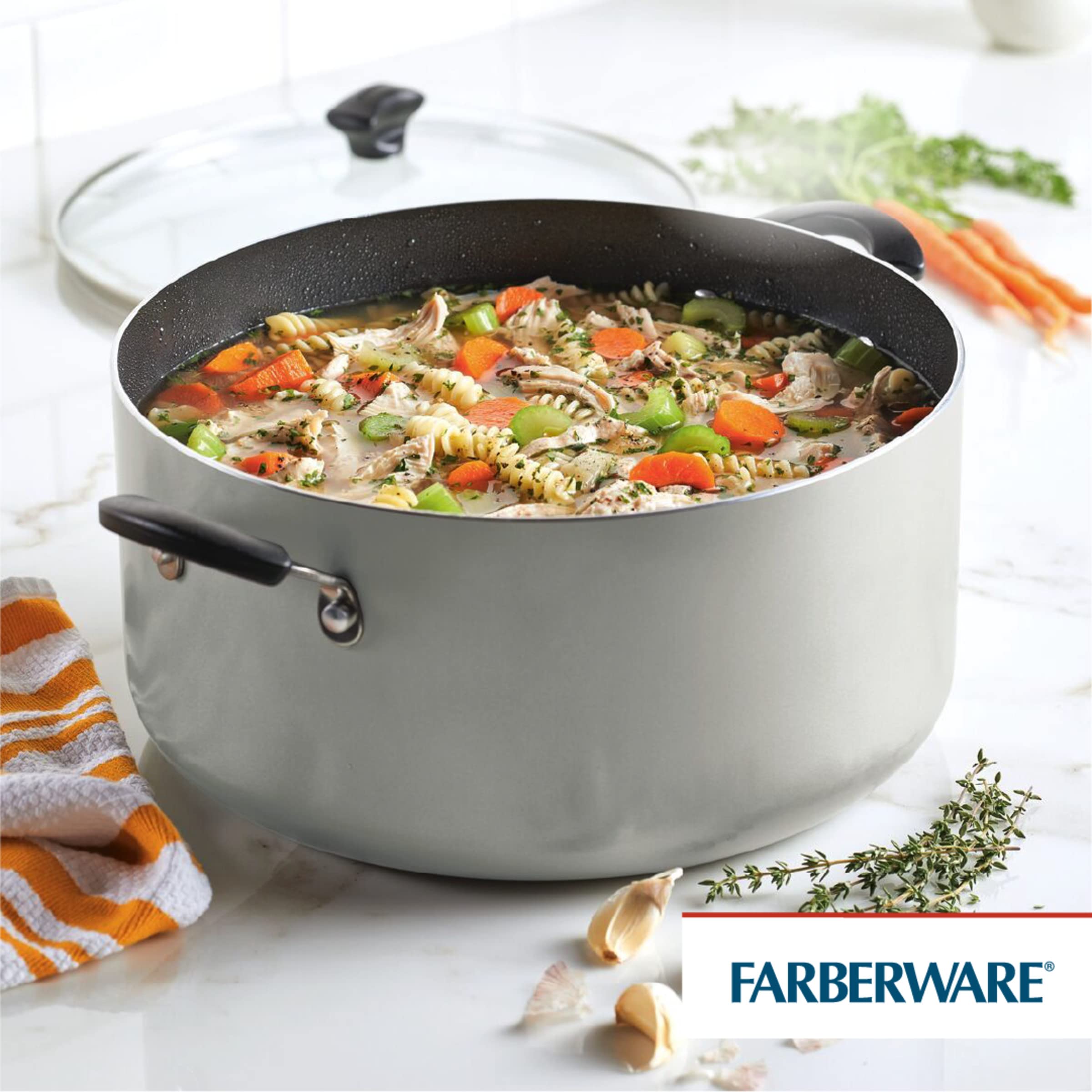 Foto 4 pulgar | Antiadherente Stockpot Farberware Con Tapa, 10.5 Cuartos De Galón, Plata - Venta Internacional.