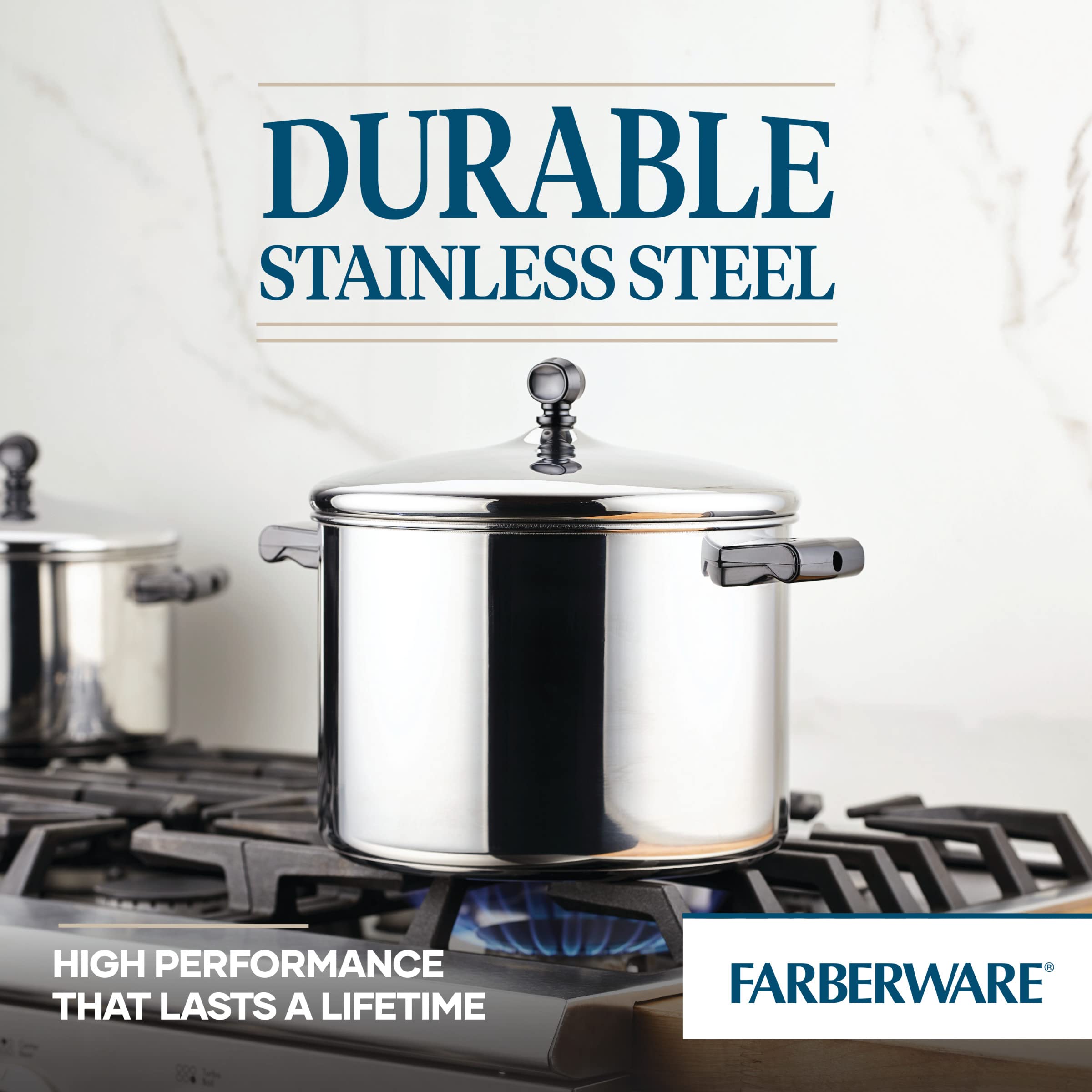 Foto 6 pulgar | Stockpot Farberware Classic De Acero Inoxidable De 8 Litros Con Tapa Plateada - Venta Internacional.