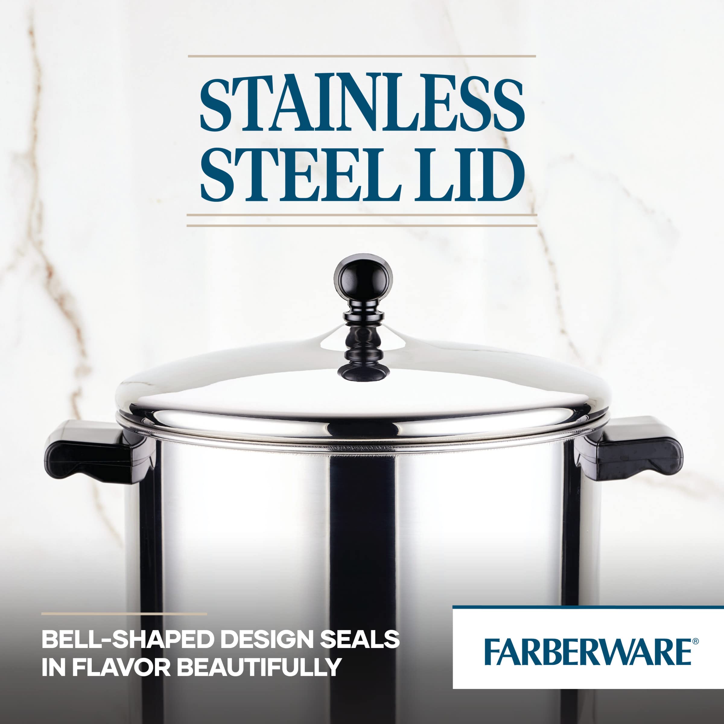 Foto 8 pulgar | Stockpot Farberware Classic De Acero Inoxidable De 8 Litros Con Tapa Plateada - Venta Internacional.