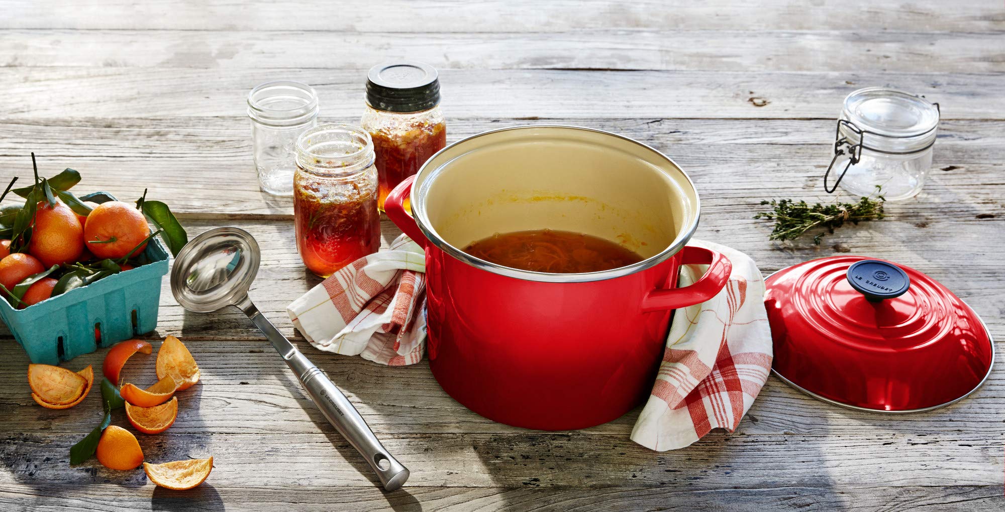 Foto 4 | Stockpot Le Creuset Esmaltado Sobre Acero, 10 L, Color Cereza - Venta Internacional.