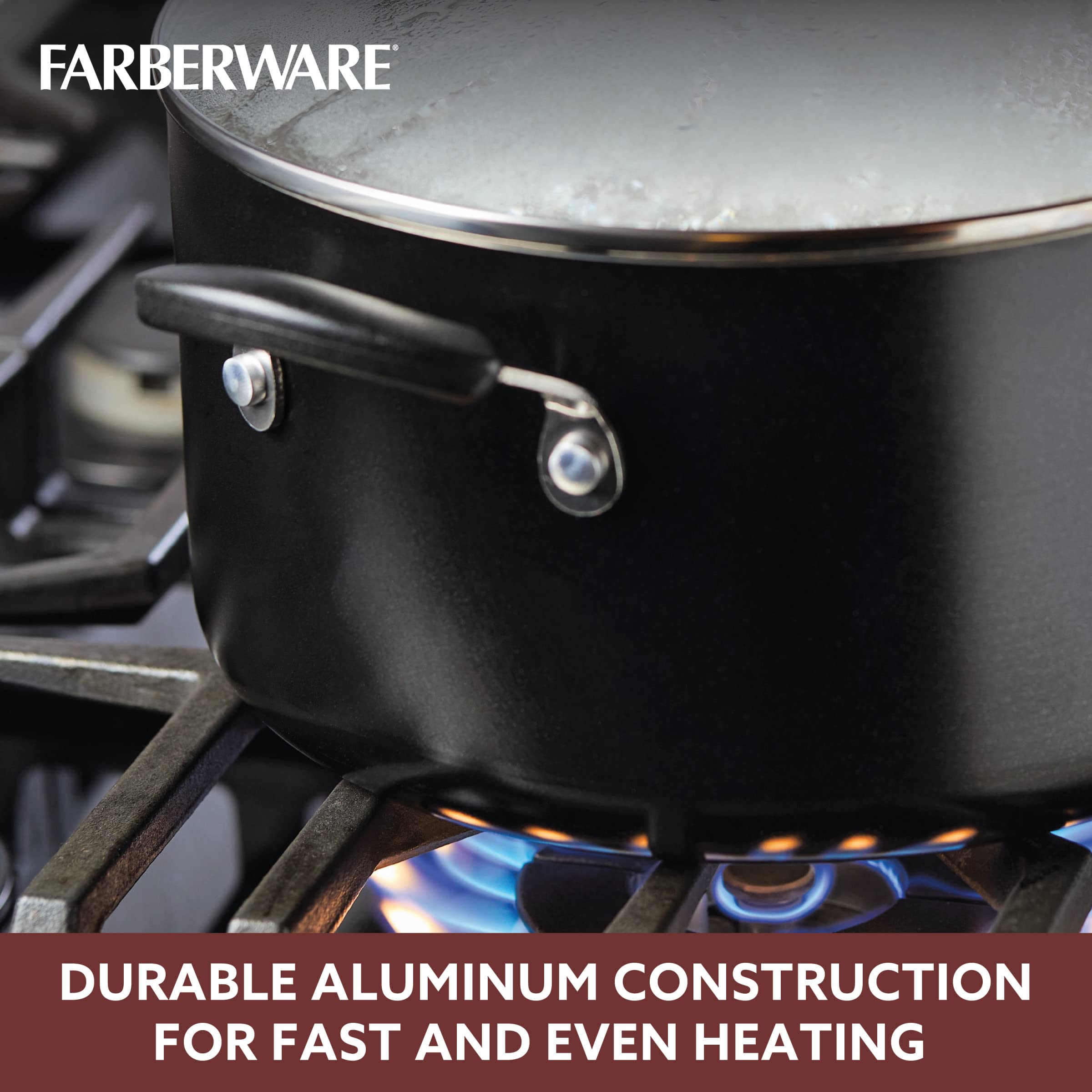 Foto 6 | Stock Pot Farberware Smart Control, Antiadherente, 6 Litros, Con Tapa, Color Negro - Venta Internacional.
