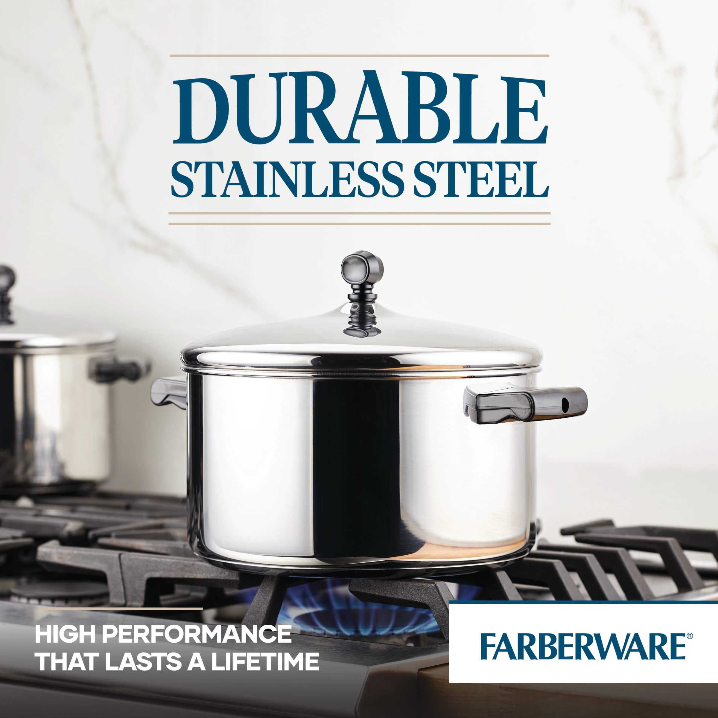 Foto 3 pulgar | Stockpot Farberware Classic De Acero Inoxidable De 6 Litros Con Tapa Plateada - Venta Internacional.