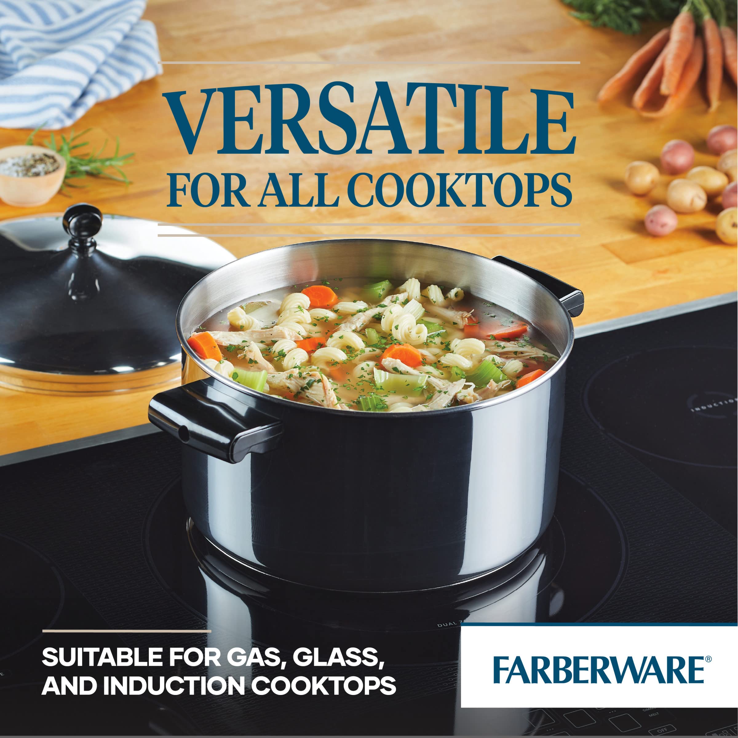 Foto 5 pulgar | Stockpot Farberware Classic De Acero Inoxidable De 6 Litros Con Tapa Plateada - Venta Internacional.