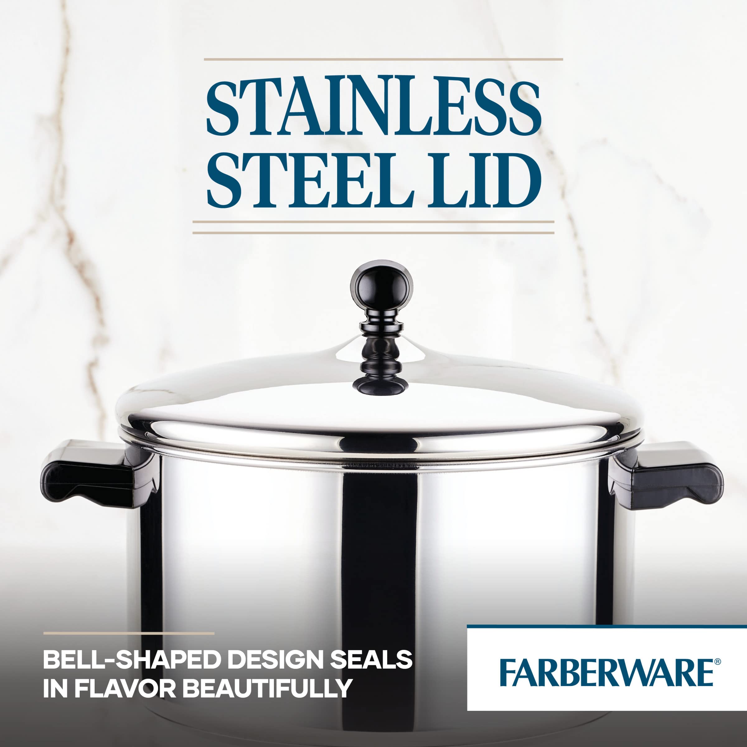 Foto 6 pulgar | Stockpot Farberware Classic De Acero Inoxidable De 6 Litros Con Tapa Plateada - Venta Internacional.
