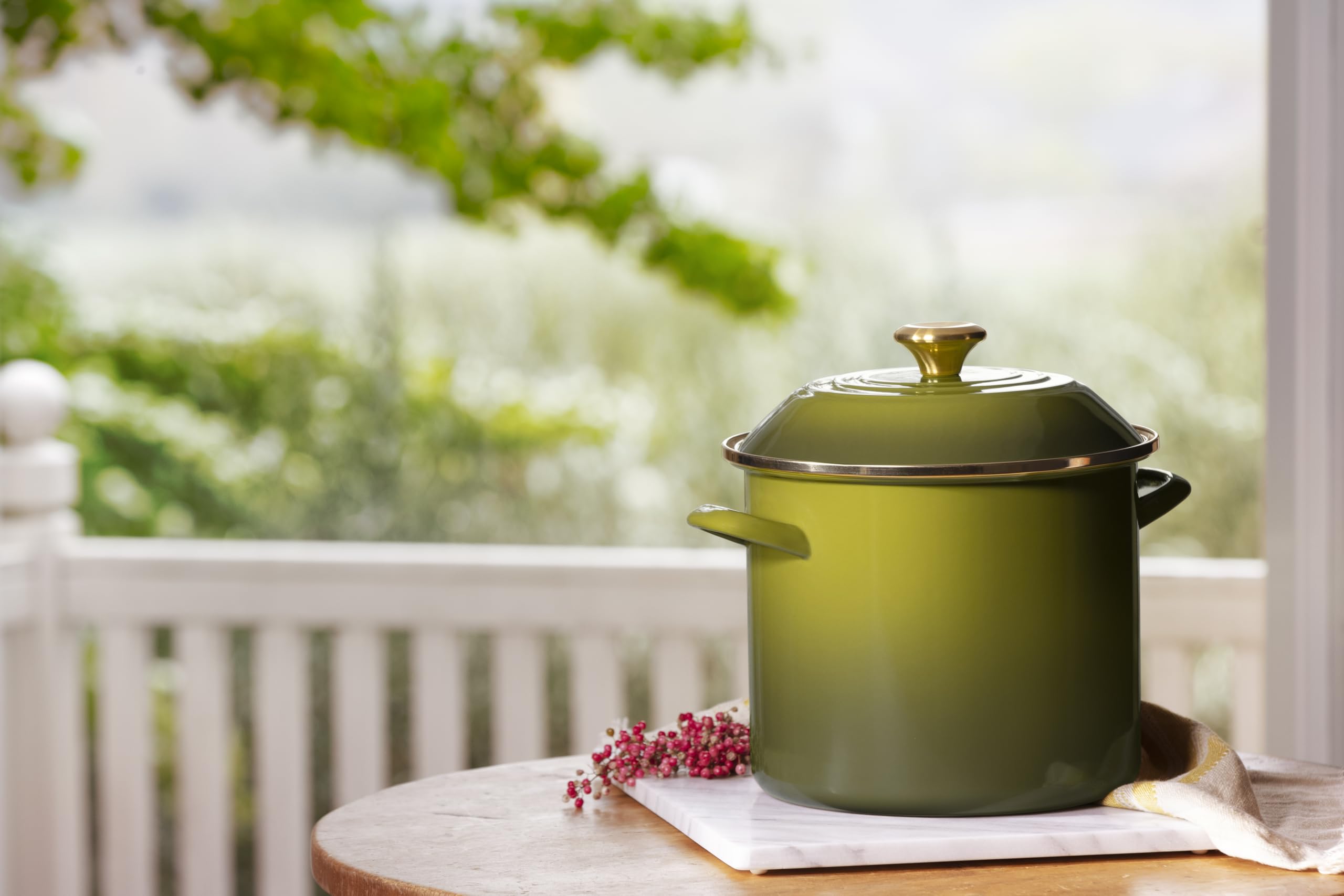 Foto 3 pulgar | Stockpot Le Creuset Esmaltado Sobre Acero, 10 L, Verde Oliva - Venta Internacional.