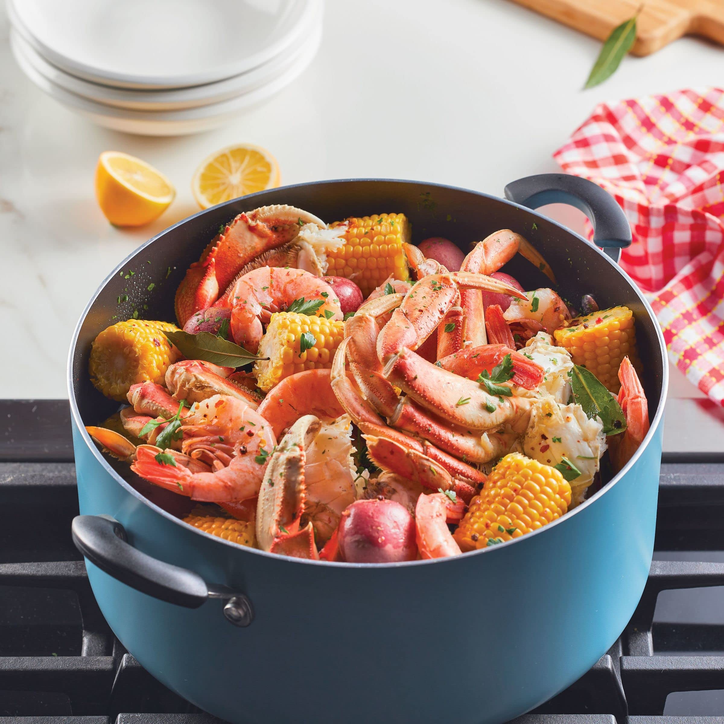 Foto 4 pulgar | Antiadherente Stockpot Farberware Con Tapa, 10.5 Cuartos De Galón, Color Aguamarina - Venta Internacional.